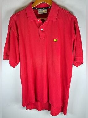 Slazenger Masters Collection Mens Polo Shirt Size L Red Short Sleeve Golf Cotton